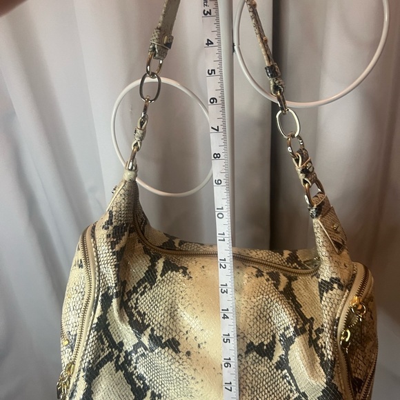 ALEXIS HUDSON Designer Snake Skin Leather Large handbag Two Zipper Closure - Picture 13 of 13
